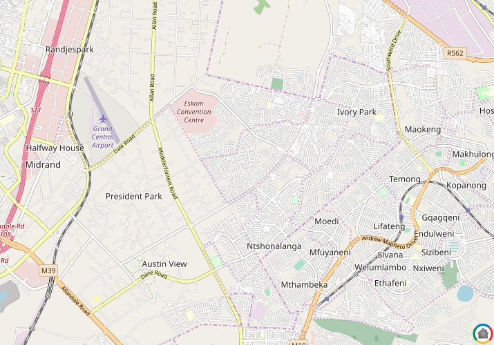 Map location of Ebony Park